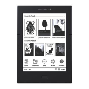 Електронна книга Energy Sistem EREADER MAX (разопакован продукт), 6" (15.24 cm) E Ink Carta HD дисплей, двуядрен ARM Cortex A9 1.0GHz, 512MB DDR3, 8GB Flash памет, Wi-Fi, microSDXC слот, microUSB, черна | JAR Computers Energy Sistem EREADER MAX 428526 разопакован