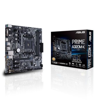 Дънна платка Asus Prime A320M-K/CSM, A320, AM4, DDR4, PCI-Е 3.0 (HDMI&VGA), 4 x SATA 6Gb/s port, 1x M.2 Socket 3, 4x USB 3.1, mATX | JAR Computers Asus Prime A320M-K/CSM