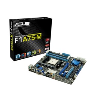Дънна платка Asus F1A75-M, AMD A75 FCH, FM1, DDR3, 2xPCI-E (CF)(HDMI & DVI), SB7.1, Lan1000, 6x SATA 6Gb/s RAID 0,1,10, 4xUSB3.0, uATX | JAR Computers Asus F1A75-M