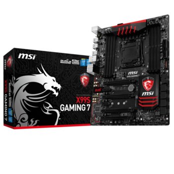 Дънна платка MSI X99S GAMING 7, X99, LGA2011-3, DDR4, PCI-E(SLI&CF), SB7.1, Lan1000, 10x SATA 6Gb/s, RAID,0,1,5,10, SATA Express, 1x M.2 slot, 8x USB 3.0, ATX | JAR Computers MSI X99S GAMING 7