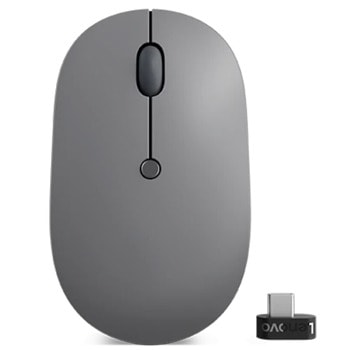 Мишка Lenovo Go Thunder Black (4Y51C21216), оптична (2400 dpi), безжична, USB Type C, черна, 5 програмируеми бутона | JAR Computers Lenovo Go USB-C Wireless Mouse 4Y51C21216