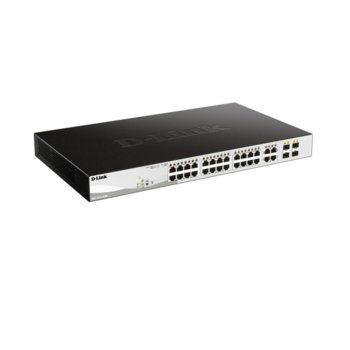 Суич D-Link DGS-1210-28MP, 24x 10/100/1000Base-T ports, 4x 100/1000 SFP uplink ports | JAR Computers D-Link DGS-1210-28MP