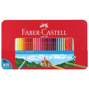 Faber-Castell Моливи 60 цвята в метална кутия