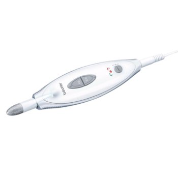 Комплект за маникюр / педикюр Beurer MP 41, LED светлина, 7 приставки, 2 скорости, въртене в две посоки, калъфче, бял/сребрист | JAR Computers Beurer MP 41 Manicure / pedicure set