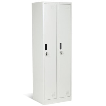 Метален шкаф Carmen CR-1242-2 K, 2x рафтове, 2x шкафове, прахово боядисан, вентилационен отвор, сив image