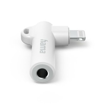 Преходник Hama 201700, от Lightning(м) към Jack 3.5mm(ж), бял | JAR Computers Преходник Hama 201700