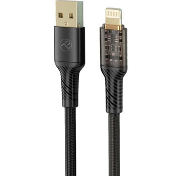 Кабел Tellur Transparent Series TLL155701, от USB A(м) към Lightning(м), 1m, черен | JAR Computers Tellur Transparent Series TLL155701