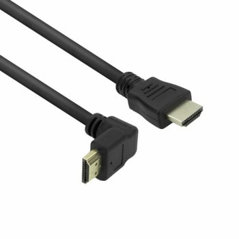 Кабел ACT AK3679, от HDMI(м) към HDMI(м), 3m, черен, 4K@60Hz, ъглов | JAR Computers ACT AK3679