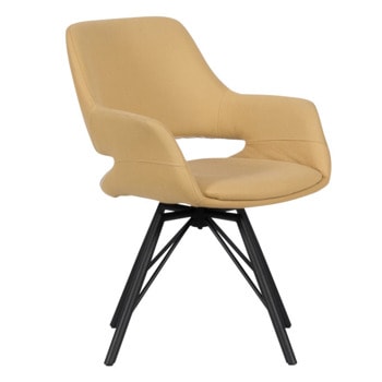 Трапезен стол Carmen Totnes, до 100kg., дамаска, метална база, въртене на 360°, жълт image