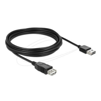 Удължител DeLock 83373, от USB-A(м) към USB-A(ж), 5m, черен | JAR Computers Delock 83373