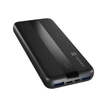 Външна батерия /power bank/ Natec Trevi Slim Q V2, 10 000mAh, черна, 1x USB-C, 2x USB-A, 1x micro USB-B, 20W | JAR Computers NATEC Trevi Slim Q V2 NPB-2294