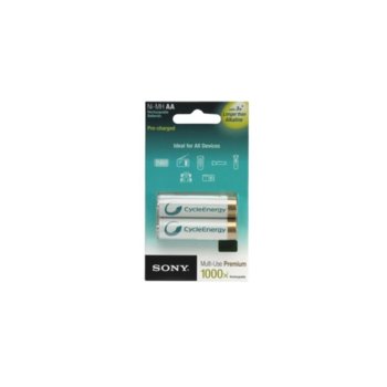 Акумулаторна батерия Sony NH-AAB2KN NiMH, АА, 2000mAh, 1.2V, 2 броя в опаковка | JAR Computers Sony NH-AAB2KN 2xAA/2000mAh