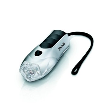 LED фенер Philips LED, самозареждаща се литиева батерия, сив | JAR Computers Philips LED фенерче самозареждащо 3,0V