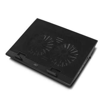Охлаждаща поставка за лаптоп ACT AC8105, за лаптопи до 17" (43.18 cm), 2x 125mm вентилатора, черна | JAR Computers ACT AC8105