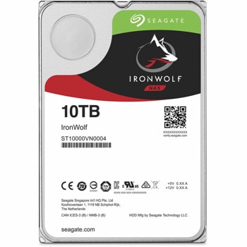 Твърд диск 10TB Seagate IronWolf NAS ST10000VN000, SATA 6Gb/s, 7200 rpm, 256MB кеш, 3.5" (8.89cm), Bulk | JAR Computers Seagate 10TB NAS IronWolf 7200 Bulk ST10000VN000