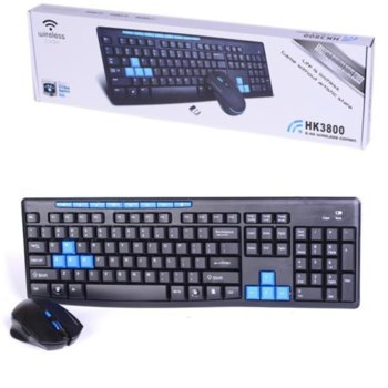 Комплект клавиатура и мишка HK-3800 wireless, безжични, черни image