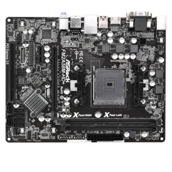 Дънна платка ASRock FM2A58M-HD+, AMD A58 FCH, FM2+, DDR3, PCI-E 3.0 (HDMI&DVI), SB5.1, Lan1000, 6x SATA2 RAID,0,1,10, mATX | JAR Computers ASRock FM2A58M-HD+