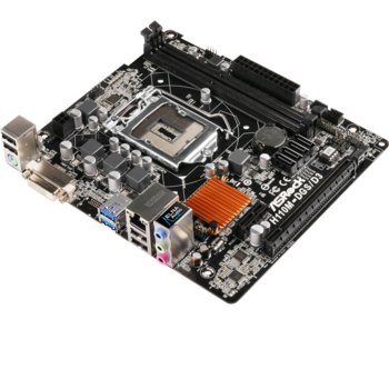 Дънна платка ASRock H110M-DGS/D3, H110, LGA1151, DDR3/DDR3L, PCI-E (DVI), 4x SATA 6Gb/s, 2x USB 3.0, micro ATX | JAR Computers ASRock H110M-DGS/D3