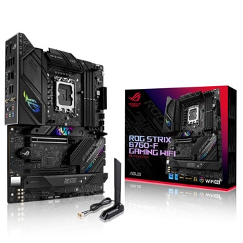 Дънна платка Asus ROG Strix B760-F Gaming WIFI (Разопакован продукт), B560, LGA1700, DDR5, PCIe 5.0, (DP&HDMI), 4x SATA3, 3x M.2, 1x USB C, ATX | JAR Computers Asus 90MB1CT0-M0EAY0 Разопакован