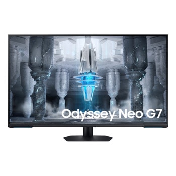 Монитор Samsung Odyssey Neo G7 LS-43CG700 (2023), 43" (109.22 cm), VA панел, 144Hz, 4K/UHD, 1ms, 400cd/m2, DisplayPort, HDMI, USB, Wi-Fi, Bluetooth, LAN | JAR Computers SAMSUNG Odyssey Neo G7 LS43CG700NUXEN