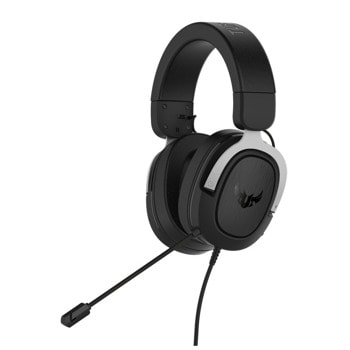 Слушалки Asus TUF Gaming H3, микрофон, гейминг, черни/сребристи, 7.1 Virtual surround sound image