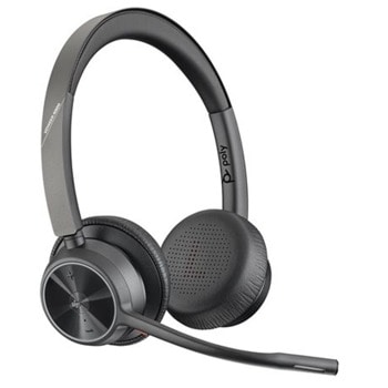 Слушалки Plantronics Voyager 4320-M UC(218479-02), безжични/жични, Bluetooth, USB A, микрофон, обхват до 50 метра, сертифицирани за Microsoft Teams, черни | JAR Computers Plantronics Voyager 4320-M UC 218475-02