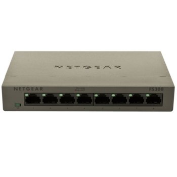 Суич Netgear FS308-100PES, 100Mbps, 8-Port | JAR Computers Netgear FS308-100PES