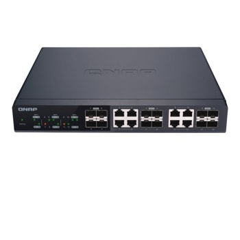 Суич Qnap QSW-M1208-8C, 12 порта, 8x 10GbE SFP+/RJ45 Combo Ports, 4x 10GbE SFP+ | JAR Computers Qnap QSW-M1208-8C