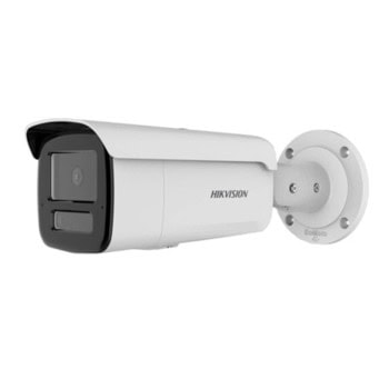 IP камера HikVision DS-2CD2T43G2-4LI, насочена "bullet" камера, 4Mpx(2688x1520@30fps), 4mm обектив, H.265+/H.265/H.264+/H.264/MJPEG, IR осветеност (до 80 метра), външна IP67, PoE, microSD слот до 512GB, вграден микрофон | JAR Computers HikVision DS-2CD2T43G2-4LI