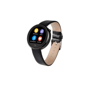 Смарт часовник Hannspree Pulse SW21SZ1B, 1.22" (3.09 cm) OLED IPS тъч дисплей, Bluetooth 4.0, водоустойчив, поддържа iOS 7.0+ & Android 4.3, черен | JAR Computers Hannspree Pulse SW21SZ1B