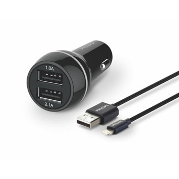 Зарядно устройство за кола Philips DLP2357V/10, от автомобилна запалка към 2x USB-A(ж), 5V/3.1A, черно | JAR Computers Зарядно устройство за кола Philips DLP2357V/10