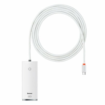 USB Хъб Baseus Lite Series 5-Port Hub, 5 порта, от USB Type-C към 4x USB 3.0 Type-A, 1x USB Type-C, бял | JAR Computers Baseus Lite Series 5-Port Hub WKQX030502