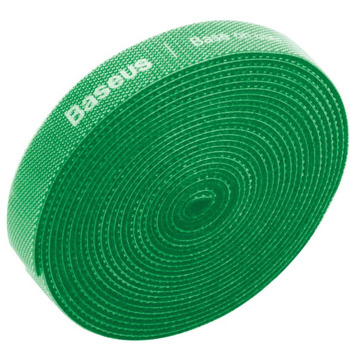 Лента за организиране на кабели Baseus Rainbow Circle Velcro Strap, 300Cm, велкро, зелена image