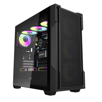 Кутия Darkflash DS900 Mesh Black, ATX/mATX/Mini-ITX, 1x USB 3.0, 4x 120mm вентилатора A-RGB, с прозорец, черна, без захранване | JAR Computers Кутия Darkflash DS900 Mesh черна