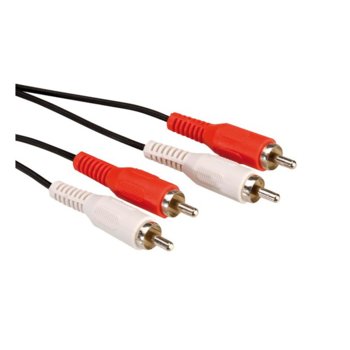 Кабел RaidSonic, 2x RCA Chinch(м) към 2x RCA Chinch(м), 5м, черен | JAR Computers 2x RCA Chinch(м) към 2x RCA Chinch(м) 5м