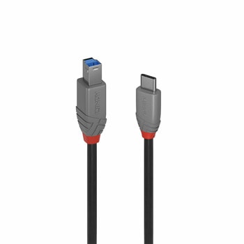 Кабел Lindy Anthra Line, от USB-C(м) към USB-B(м), 0.5m, черен | JAR Computers Lindy LNY-36665