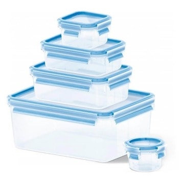 Комплект кутии за храна Tefal K3029012, 5 броя, 0.15/0.25/0.5/1.0/3.7 литра, прозрачни | JAR Computers Tefal K3029012