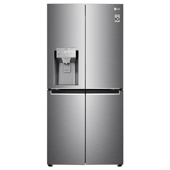 Хладилник с фризер LG GML844PZ6F, клас F, 570 л. общ обем, свободностоящ, 392 kWh/годишно, LED осветление, No Frost, Smart Diagnosis, Uvnano™ Технология, диспенсер, инокс image