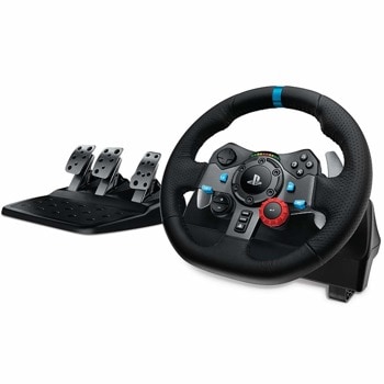 Волан с педали Logitech G29 Driving Force (941-000112), PC, PS3/PS4, състезателен модел, 900 градуса на завъртане, черен image