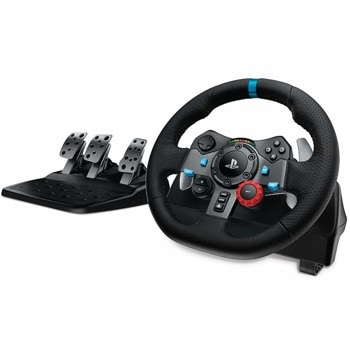 Волан с педали Logitech G29 Driving Force (941-000112), PC, PS3/PS4/PS5, състезателен модел, 900 градуса на завъртане, черен | JAR Computers Волан Logitech G29 Driving Force (941-000112)