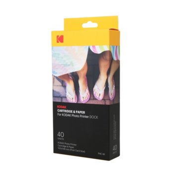 Фотохартия Kodak Photo Printer Dock Cartridge 4x6 inch, за Kodak KODPD450WEU, 40 листа | JAR Computers Kodak Photo Printer Dock Cartridge (40 Pack)