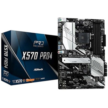 Дънна платка ASRock X570 Pro4, X570, AM4, PCIe 4.0 (DisplayPort&HDMI)(CFX), 8x SATA3 6.0 Gb/s, 1x Hyper M.2 Socket, 6x USB 3.2 Gen1, ATX | JAR Computers ASRock X570 Pro4