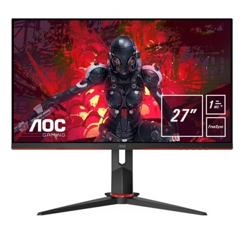 Монитор AOC 27G2U5/BK с подарък стойка за лаптоп NewStar NSLS010, 27" (68.58 cm) IPS панел, 75 Hz, Full HD, 1ms, 80M:1, 250 cd/m2, HDMI, DisplayPort | JAR Computers AOC 27G2U5/BK