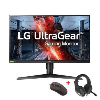 Монитор LG 27GL850-B в комплект със слушалка Genesis Argon 100 и мишка Genesis Krypton 110, 27" (68.58 cm) IPS панел, 144Hz, QHD, 1ms, 350cd/m2, DisplayPort, HDMI, USB 3.0 | JAR Computers LG 27GL850-B + Argon 100 Black + KRYPTON 110