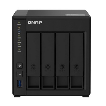 Мрежови диск (NAS) Qnap TS-451D2-4G, двуядрен Intel Celeron J4025 2.9 GHz, без твърд диск (4x 3.5-inch SATA 6Gb/s), 4GB DDR4, 2x RJ45, 90W image