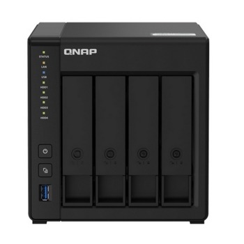 Мрежови диск (NAS) Qnap TS-451D2-4G, двуядрен Intel Celeron J4025 2.9 GHz, без твърд диск (4x 3.5-inch SATA 6Gb/s), 4GB DDR4, 2x RJ45, 90W | JAR Computers Qnap TS-451D2-4G