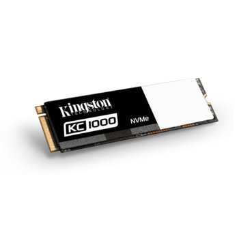 Памет SSD 480GB Kingston KC1000, NVMe PCIe Gen 3.0 x4, M.2(2280), скорост на четене 2700Mb/s, скорост на запис 1600MB/s | JAR Computers Kingston KC1000 NVMe PCIe SSD SKC1000/480G