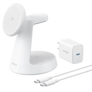 Anker MagGo 3-in-1 MagSafe Qi2 15W White | JAR Computers Anker MagGo 3-in-1 MagSafe Qi2 15W White