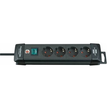 Разклонител Brennenstuhl BS1951140100, 4 гнезда, бутон за вкл./изкл., 1.8m, черен | JAR Computers Разклонител Brennenstuhl BS1951140100