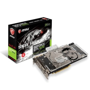 Видео карта nVidia GeForce GTX 1070, 8GB, MSI GeForce GTX1070 SEA HAWK EK X, PCI-E 3.0, GDDR5, 256 bit, HDMI, DisplayPort, DVI | JAR Computers MSI GeForce GTX1070 SEA HAWK EK X